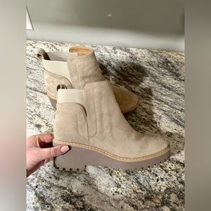 Huey style booties. Barely worn. Size 8. Light tan.